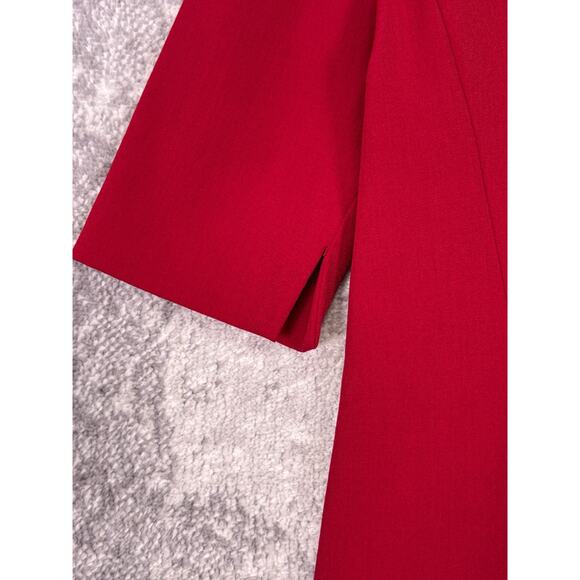 MM LaFleur The Emily Dress 4 Womens Red Tailored Fit 3/4 Sleeve Square Neck - Picture 4 of 10
